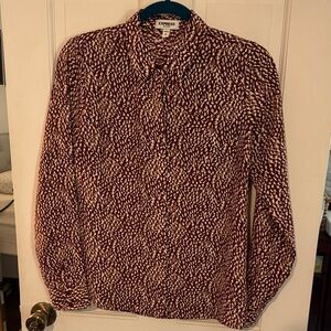 Express Maroon and Cream Portofino Top